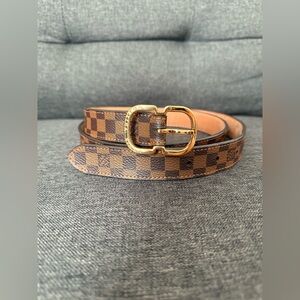 Louis Vuitton Damier Ebene Canvas Brown Mini 25mm Belt 90/36 M9744 Unisex